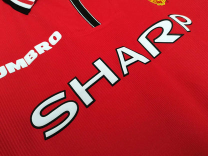 98-99 Manchester United home Long sleeved Retro - Fan version