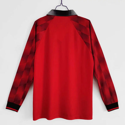 96-97 season Manchester United home Long sleeves Retro - Fan version