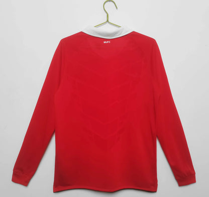 10-11 season Manchester United home Long sleeved Retro - Fan version