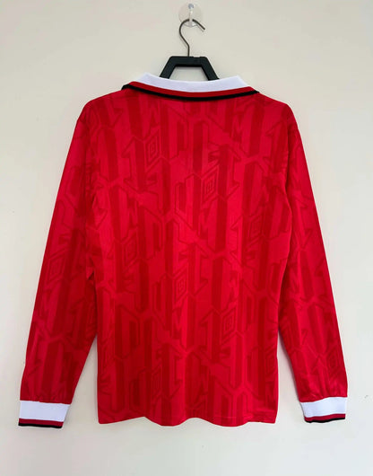 92-94 season Manchester United Home Long Sleevesd retro - Fan version