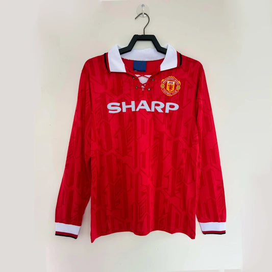 92-94 season Manchester United Home Long Sleevesd retro - Fan version