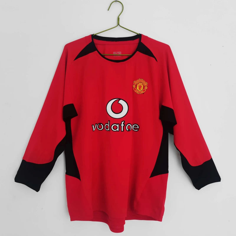 02-04 Manchester United Home Long sleeved Retro - Fan version