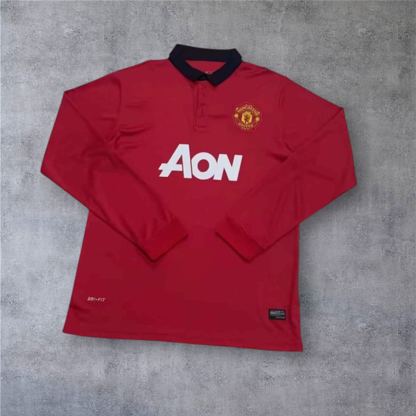 13-14 season Manchester United Home Long sleeved Retrò - Fan version