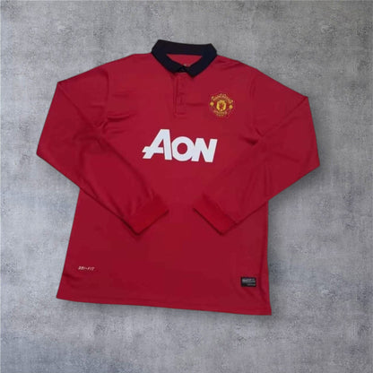 13-14 season Manchester United Home Long sleeved Retrò - Fan version