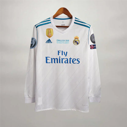 17-18 season Real Madrid Home retro Long sleeved - Fan version